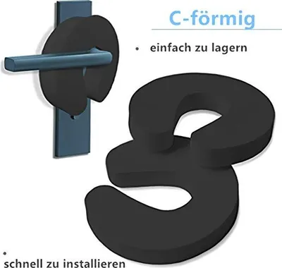 Produktbild von Schutzstopper für Kinder, schwarz, 6 Stück, Tür- und Fensterschutz