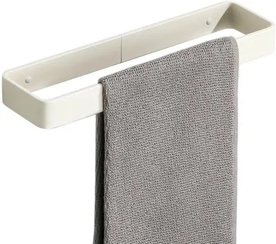 Obrázek produktu pro Samolepicí hliníkový držák na ručníky, 30 cm, bílý, do koupelny a kuchyně