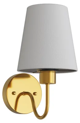 Produktbild von LED Wandleuchte Gold Weißer Stoffschirm Kabellos RGBCW 2er-Pack 30,5 cm