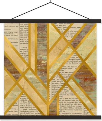 Produktbild von MuchoWow® Textilposter Vintage - Marmor - Gold 90x90 cm mit schwarzem Rahmen - Magnetisches