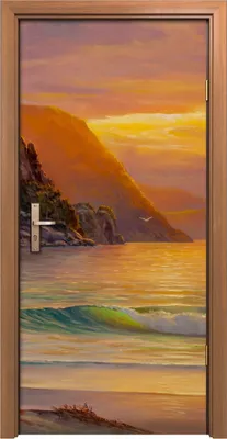Produktbild von Türposter 90x200 cm Türaufkleber Türtapete Türfolie Klebefolie Welle Meer Malerei Kunst Blaue