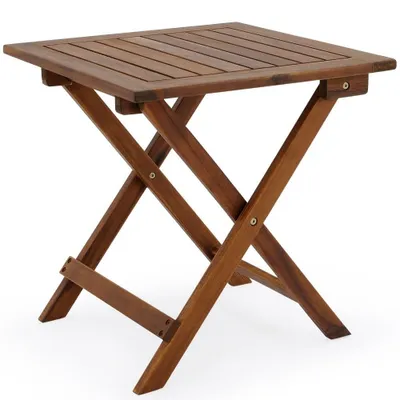 Productafbeelding van Klaptafel acaciahout - Inklapbaar - Natuur bruin - 46 x 46 cm - Voor balkon en terras