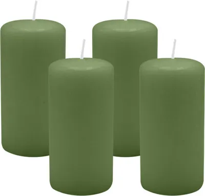 Produktbild von 4er Set Adventskranzkerzen Grün Ø 50 x 100 mm