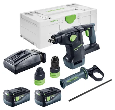 Produktbild von Festool KHC 18 EB-Basic Akku Kombihammer 18 V 2,6 J SDS-Plus Brushless + 2x Akku 5,0 Ah + Ladegerät + Systainer