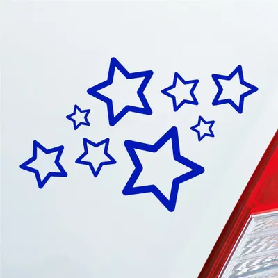 Produktbild von Auto Aufkleber Sterne Stars 15x10 cm Dunkelblau Sticker Heckscheibenaufkleber