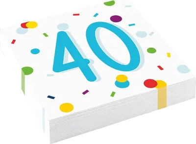 Produktbild von amscan® 9906763 Motivserviette 33x33 Geburtstag Zahl 40