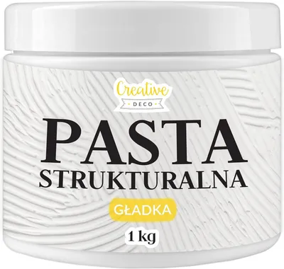 Zdjęcie produktu dla Creative Deco Pasta Strukturalna 1 kg | Gładka | biała masa do projektów plastycznych | Łatwa w użyciu przy użyciu szpachelki