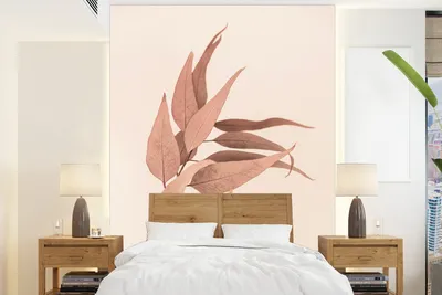 Produktbild von MuchoWow® Fototapete für Wohnzimmer oder Schlafzimmer Wandtapete Vinyl Motivtapete Pflanze - Braun - Natur - Blume - 190x260 cm - Papiertapete