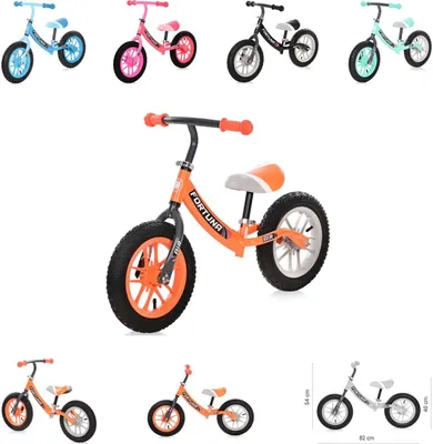 Immagine prodotto di Lorelli balance bike Fortuna 12 pollici ruote pneumatiche, cerchi luminosi, manubrio regolabile arancione