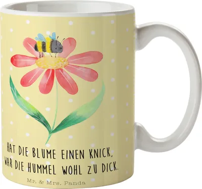 Produktbild von Mr. & Mrs. Panda Tasse Hummel Blume - Gelb Pastell - Geschenk, Kaffeetasse, Keramikbecher, Wespe, mit Motiv, Natur, Gute Laune, Hummeln, Biene, Pott, Teetasse