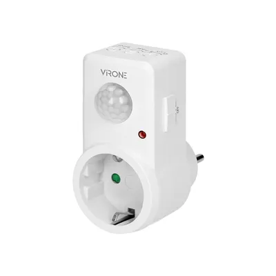 Produktbild von Virone MS-1(GS) Bewegungsmelder Steckdose 120 Grad IP20 280W TIME Beleuchtungszeiteinstellung Einstellung des SENS-Erfassungsbereichs Schuko-Version