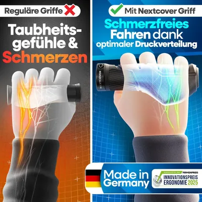 Produktbild von NEXTCOVER® Fahrradgriffe ergonomisch mit [Comfort-Grip-Technologie] I Universal Fahrrad- & MTB Griffe I Griffe Fahrrad I Lenkergriffe Fahrrad I Fahrra