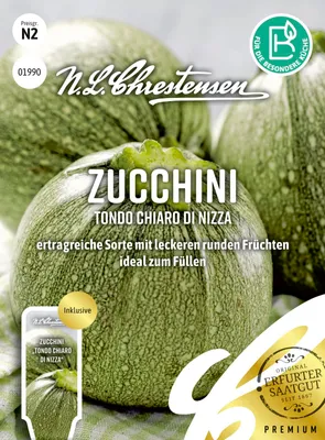 Produktbild von Zucchini Tondo chiaro di Nizza | Zucchinisamen von N.L. Chrestensen