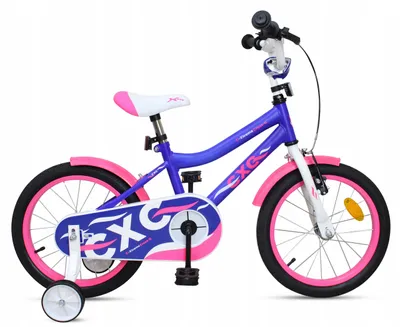 Produktbild von Kinderfahrrad Mädchen 16 Zoll Blau - Leichter Rahmen & Stützräder für sicheren Fahrspaß