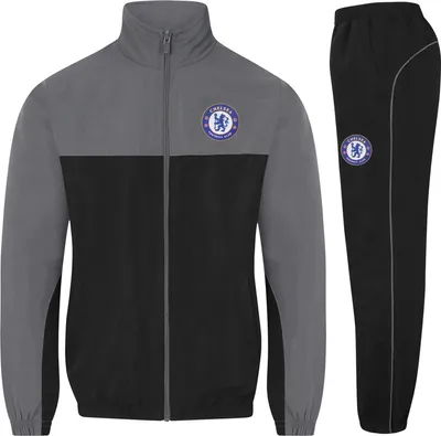 Immagine prodotto di Chelsea FC - Tuta da ginnastica per ragazzi GF1248 (110) (Grigio/Nero)