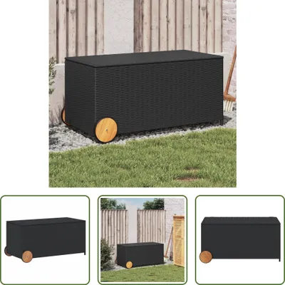 Imagen del producto de El cofre de almacenamiento para jardín "Living Store Gartentruhe" con ruedas, color , de 190 litros, fabricado en polirratán