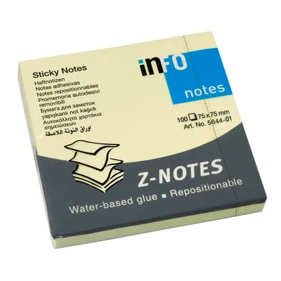 Obrázek produktu pro inFO 5644-01 Z-Faltung Haftnotizen Standard gelb 1 Block