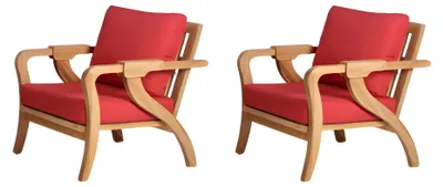 Immagine prodotto di 2 sedie, sedia da giardino, sedia moderna, mobili da giardino, sedia rossa