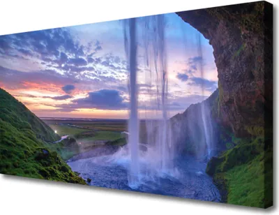 Produktbild von Tulup Leinwand-Bilder 100x50 Wandbild Canvas Kunstdruck Wasserfall Landschaft