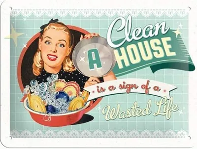 Produktbild von Nostalgic-Art - Blechschild 15x20 cm - Clean a House ..