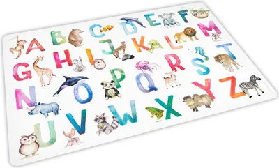 Obrázek produktu pro Robustní vinylové prostírání - dětské akvarelové prostírání Animal ABC omyvatelné