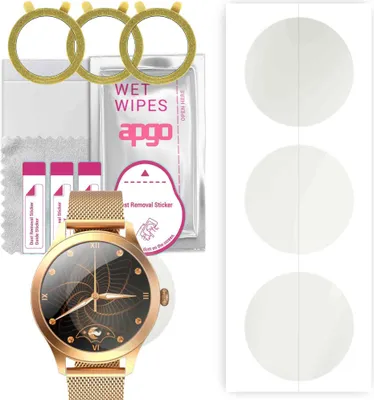 Produktbild von apgo 3 Stück Schutzfolie, Matt, kompatibel mit Rubicon RNBE62 Smartwatch, Hydrogel Displayschutzfolie mit Positionierhilfe, Displayfolie, robust und kratzfest