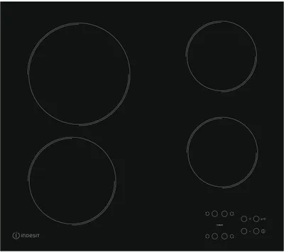Produktbild von Indesit RI 161 C, Schwarz, Integriert, Keramik, Glaskeramik, 4 Zone(n), 4 Zone(n)