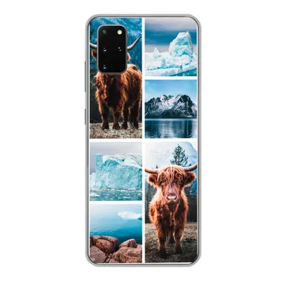 Produktbild von MuchoWow® Handyhülle Schutzhülle Hülle für Samsung Galaxy S20 Plus Schottischer Highlander - Eiscreme - Collage Silikon Softcase Handy Hülle - Hartschale