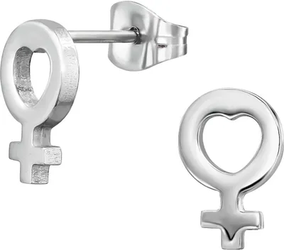 Produktbild von Ohrstecker 316L Chirurgenstahl Herzkreuz in silber oder gold Farbe - Silber