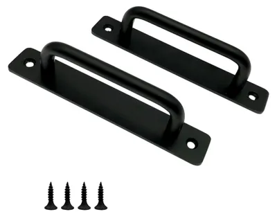 Produktbild von 2 Stück Türgriffe aus schwarzer Aluminiumlegierung mit 128 mm Lochabstand für Möbel
