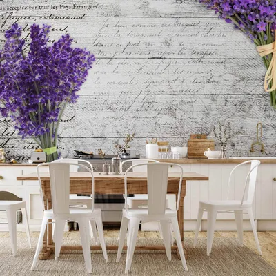 Produktbild von Vlies Fototapete - Lavender postcard 350x245 cm Blumen b-A-0156-a-a