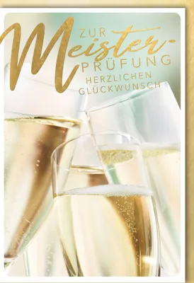 Produktbild von Meisterprüfung - Glückwunschkarte im Format 11,5 x 17 cm mit