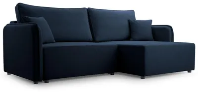 Produktbild von Selsey Kassian - Ecksofa mit Schlaffunktion und Bettkasten, marineblau, rechts