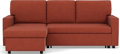 Image de Best Mobilier Meiya - canapé d'angle réversible 4 places convertible avec coffre en tissu , Terracotta