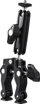 Produktbild von Multifunktionale Klemme fuer Fahrradlenker-Adapter, Kugelhalterung, doppelter 360¡ã drehbarer Kugelkopf, 1,5 kg/3,3 lbs tragende Aluminiumlegierung mit 1/4-Zoll-Schraube und 3/8-Zoll-Gewindeloch, kompatibel mit Telefon/Kamera/Monitor/Stativ