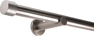 Produktbild von Deco-Raum Gardinenstange auf Maß Style Edelstahl-optik Endstück Kappe 25mm – 120cm