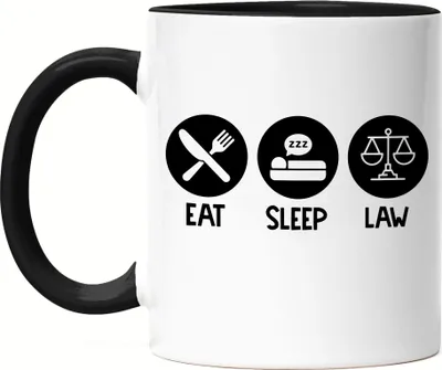 Produktbild von Eat Sleep Law Tasse Schwarz Student Lernen Lawyer Bücher Anwalt Uni Abschluss Gericht Gesetz Jura Jus Richter