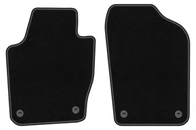 Produktbild von Velours-Fußmatten Vorne für Skoda Fabia III 2014- (Schrägheck/Kombi) – 2-tlg, Schwarz, passgenau – Wielganizator BASIC