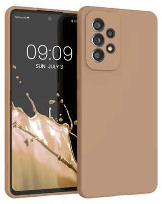 Produktbild von kwmobile Handyhülle für Samsung Galaxy A53 5G Hülle - Case Silikon - Kabelloses Laden - Schutzhülle Cover in Cappuccino
