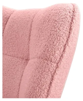 Produktbild von Schaukelstuhl, Schaukelsessel, Relaxstuhl Gepolsterter Sessel für Wohnzimmer, Schlafzimmer, Balkon in Rosa