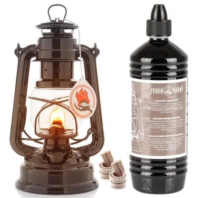 Produktbild von Feuerhand 276 Schwarz Sturmlaterne + 1 Liter Öl + 2x Ersatzdocht
