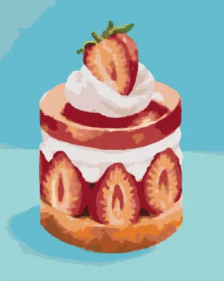 Produktbild von Zuty - Malen nach Zahlen - ERDBEER-DESSERT (MYROSLAVA VOLOSCHUK), 40x50 cm, ohne Keilrahmen