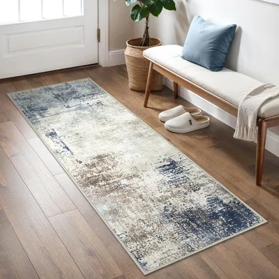 Produktbild von Moderner Läufer Teppich 80x200 cm, waschbar und rutschfest