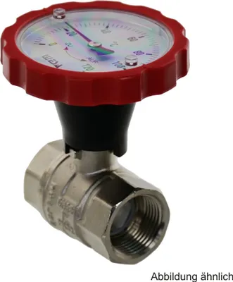 Produktbild von WESA Kugelhahn 1" IG mit Th.-Handgriff rot Pressmessing