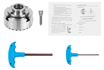 Imagen del producto de Mordaza de sujeción de alta precisión, compatible con tornos de madera, color plateado