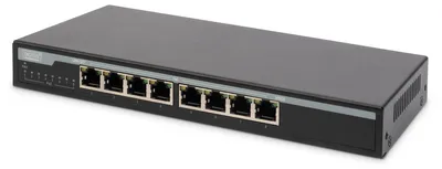 Zdjęcie produktu dla Digitus Przełącznik 8-portowy Gigabit Desktop PoE 10/100/1000 Mbps, Nie zarządzany, Gigabit Ethernet (10/100/1000), Obsługa PoE