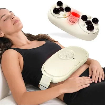Produktbild von Elektrisches Bauchmassagegerät mit Wärme, kabelloser Massagegürtel, 3 Intensitätsstufen, wiederaufladbar, verstellbarer Gurt, automatische Abschaltung