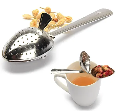 Image de Infuseurs à thé en acier inoxydable, lot de 2, avec cuillères à thé, pour thé en vrac