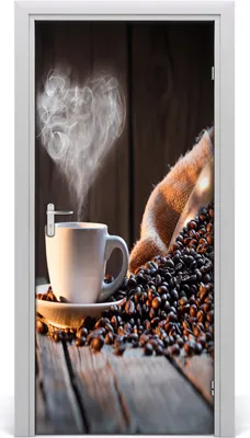 Produktbild von Tulup Türaufkleber 95x205 cm Dekorative Aufkleber Selbstklebend Wasserdichte Tapete Abnehmbar Schlafzimmer Wohnzimmer Wohnkultur - Kaffeetasse