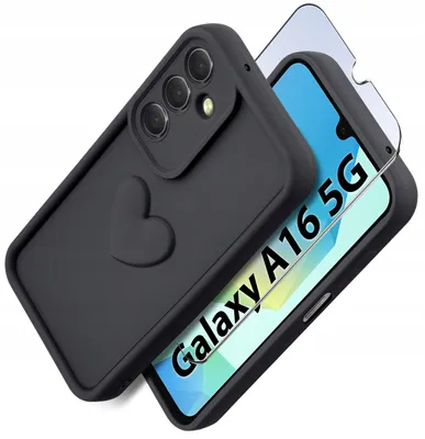 Obrázok produktu pre Etui do Samsung A16 5G silikonowe MATOWE serce + Szkło ochronne na ekran 9H